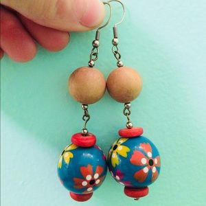 Wooden Flower earrings